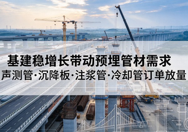 章贡基建稳增长带动预埋监测管材需求，声测管、沉降板、注浆管订单持续放量